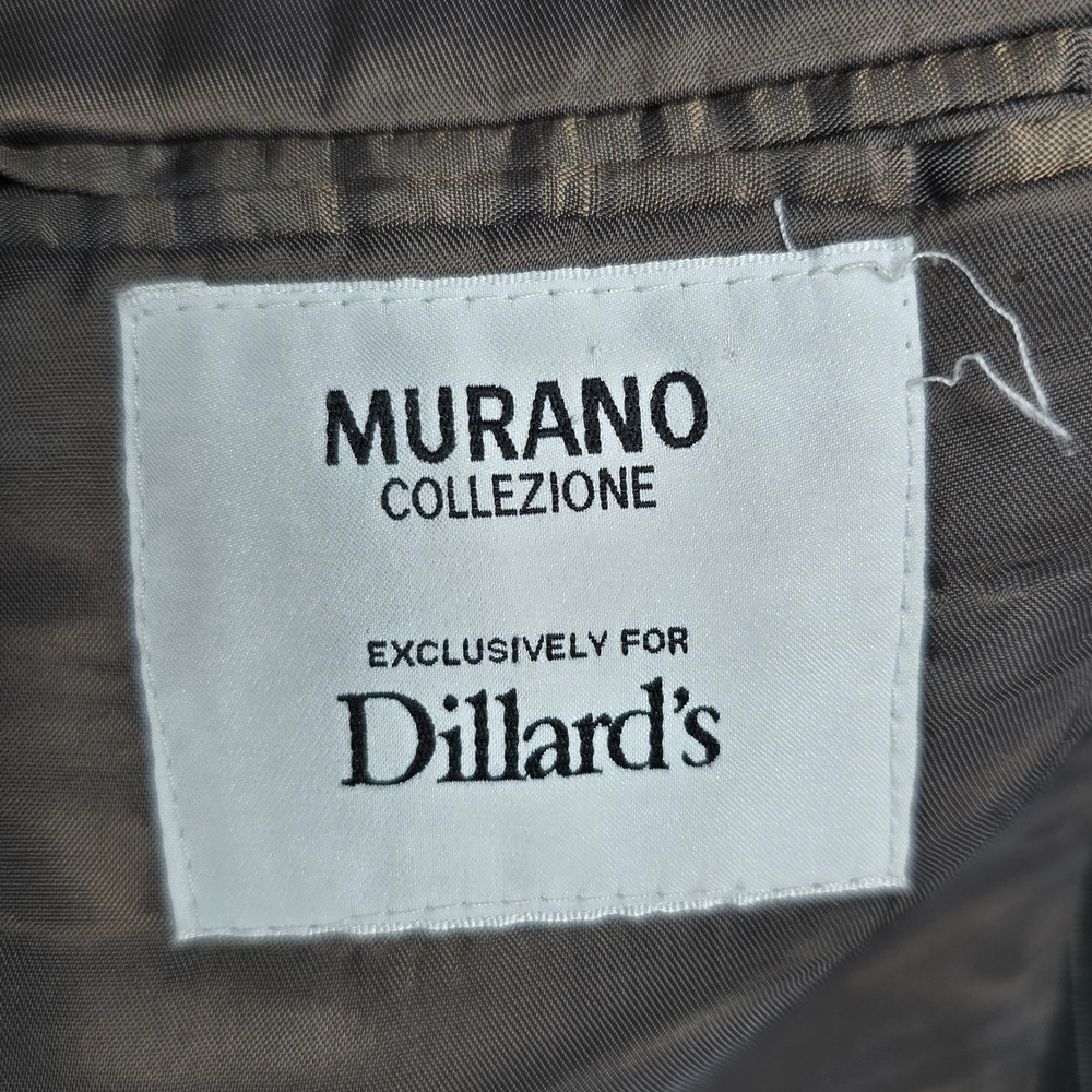 Murano Collezione Sport Coat Blazer Men 42R Charcoal Pinstripe Worsted Wool - Picture 4 of 10